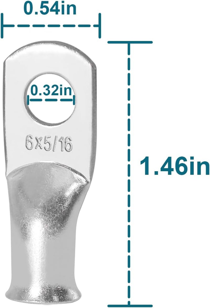 QIATOL كابل بطارية، كابلات بطارية 6 AWG مع أطراف، 2 قطعة كابلات بطارية نحاسية (18 بوصة). - Image 3